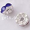 Wave Rondelle Rhinestone Spacer, Brass, plated, with Mideast rhinestone Grade A, 12mm Approx 1.7mm 