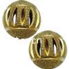 Brass Stardust Beads, Round, plated, hollow 14mm Approx 2mm 