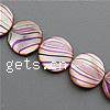 Painted Shell Beads, Flat Round Approx 1mm Approx 15 Inch, Approx 