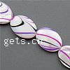 Perles de coquillage peint, coquille, ovale, peinture, strie Environ 1mm Environ 15 pouce, Environ Vendu par brin