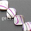 Painted Shell Beads, Rhombus, stripe Approx 1mm Approx 14.5 Inch, Approx 