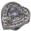Rhinestone Zinc Alloy Beads, Heart, plated nickel free Approx 1mm 
