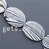 Painted Shell Beads, Oval, stripe Approx 1mm Approx 15 Inch, Approx 