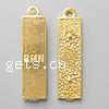 Brass Pendant Findings, Rectangle, plated, hammered Approx 1.5mm 