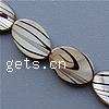 Painted Shell Beads, Oval, stripe, black Approx 1mm Approx 15 Inch, Approx 