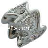 Wave Rondelle Rhinestone Spacer, with Zinc Alloy, Flat Round, plated Approx 7mm 