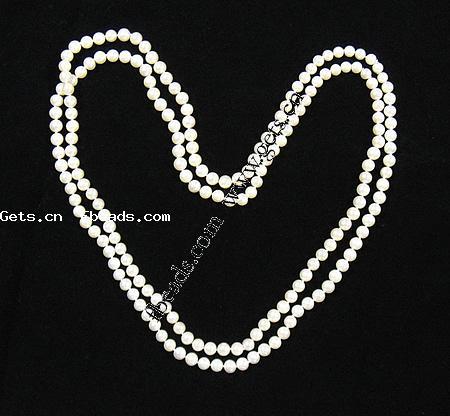 Natural Freshwater Pearl Long Necklace, Potato, different size for choice, white, Length:57.4 Inch, Sold By Strand