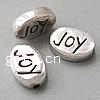 Sterling Silver Message Beads, 925 Sterling Silver, Flat Oval, word joy, plated Approx 1.2-1.5mm 