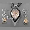Lampwork Jewelry Sets, earring & necklace, brass lobster clasp, brass earring hook, Teardrop  Inch 