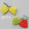 Glass Charm Jewelry Kits, Glass Seed Beads, Strawberry, handmade, kumihimo approx 