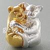 Sterling Silver European Beads, 925 Sterling Silver, Animal, plated, with troll & two tone Approx 4.5mm 