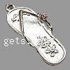 Zinc Alloy Shoes Pendants, plated nickel, lead & cadmium free Approx 1mm 