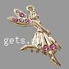 Character Shaped Zinc Alloy Pendants, Fairy, with rhinestone cadmium free Approx 1mm 