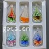 Inner Flower Lampwork Pendants, with Plastic Box, Teardrop, mixed colors Approx 11mm 