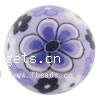 Perle en ronde de Fimo, argile de polymère, avec le motif de fleurs, 12mm Environ 2mm Vendu par sac