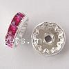 Rondelle Rhinestone Spacer, Brass, plated, with rhinestone 12mm Approx 2mm 