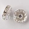 Rondelle Rhinestone Spacer, Brass, plated, with rhinestone 12mm Approx 2mm 