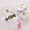 Wave Rondelle Rhinestone Spacer, Brass, silver color plated, with rhinestone, mixed colors, 6mm Approx 1.3mm 