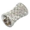 Rhinestone Zinc Alloy Beads, Tube, plated 20x11~13mm Approx 6~10mm 