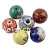 Pinselführung Porzellan Perlen, rund, gemischte Farben, 10mm, Bohrung:ca. 1.5mm, 200PCs/Tasche, verkauft von Tasche