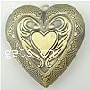 Brass Locket Pendants, Heart, plated Approx 2.5mm, Inner Approx 