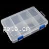 Plastic Bead Container, Rectangle, 8 cells 