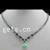 Magnetic Necklace, Non Magnetic Hematite, with Plastic, Round 3-12.5x3-6.5mm Inch 