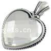 Zinc Alloy Heart Pendants, plated, faceted nickel, lead & cadmium free Approx 6mm 