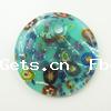 Moulding Lampwork Pendants, Flat Round, with millefiori slice & silver foil Approx 5mm 