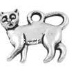 Zinc Alloy Animal Pendants, Cat, plated Approx 2mm 