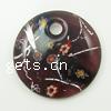 Moulding Lampwork Pendants, Flat Round, with millefiori slice & silver foil Approx 6mm 