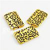 Zinc Alloy Flat Beads, Rectangle, plated, with flower pattern Approx 