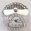 Watch Finger Ring, Zinc Alloy, with Glass, Triangle, platinum color plated, with rhinestone US Ring 