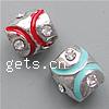 Enamel Zinc Alloy European Beads, Drum, plated, without troll & large hole nickel, lead & cadmium free Approx 4.5mm 