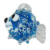 Кулоны лэмпворк в форме животного, Лэмпворк, Рыба, голубой отверстие:Приблизительно 2.5mm, продается PC