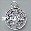 Thailand Sterling Silver Pendants, Flat Round 