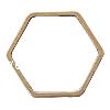 Brass Linking Ring, Hexagon, plated 