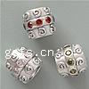 Cubic Zirconia Thailand Sterling Silver European Beads, Drum, with cubic zirconia Approx 5mm 