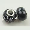 Lampwork Glass Plating Silver Double Core Beads, Rondelle Approx 5MM 
