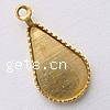 Brass Pendant Cabochon Setting, Teardrop, plated Approx 0.5mm, Inner Approx 