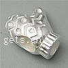 Sterling Silver European Beads, 925 Sterling Silver, plated, with troll Approx 4.2-4.5mm 
