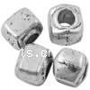 Zinc Alloy Jewelry Beads, Square, plated Approx 2mm 