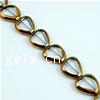 Heart Crystal Beads, bronze color plated, smooth Inch 