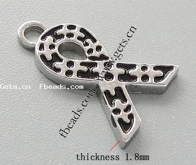 Awareness Ribbon Pendant, Zinc Alloy, plated, enamel, more colors for choice, 18.5x15x1.8mm, Hole:Approx 2.5mm, Sold By PC