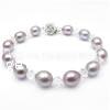 Crystal Pearl Bracelets, with Freshwater Pearl, 8-9mm,4mm Inch 
