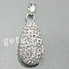 CRYSTALLIZED™ Crystal Sterling Silver Pendants, 925 Sterling Silver, with CRYSTALLIZED™, Oval Approx 4mm 