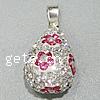CRYSTALLIZED™ Crystal Sterling Silver Pendants, 925 Sterling Silver, with CRYSTALLIZED™, Oval Approx 