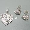 CRYSTALLIZED™ Crystal Jewelry Sets, pendant & earring, sterling silver post pin, Heart Approx 