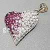 CRYSTALLIZED™ Crystal Sterling Silver Pendants, 925 Sterling Silver, with CRYSTALLIZED™, Heart Approx 