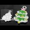 Pendentifs de Noël en alliage de zinc, arbre de noël, Placage, Bijoux de Noël & émail, plus de couleurs à choisir Environ 2mm, Vendu par PC